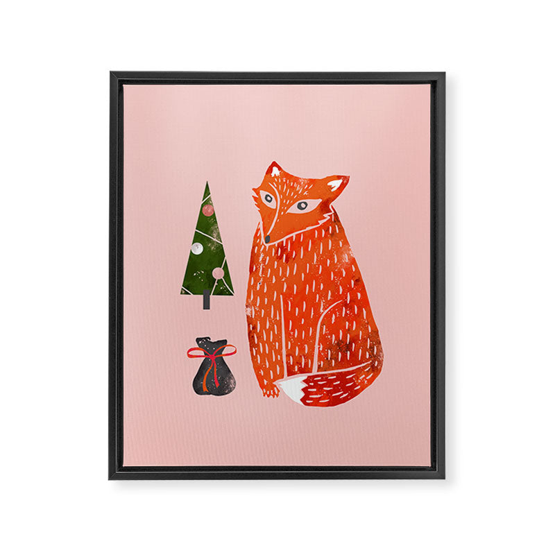 Christmas fox - illustration Framed Canvas Print Gallery Image 8