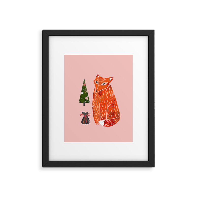 Christmas fox - illustration Framed Art Print Gallery Image 6