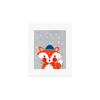 Christmas Fox with fairy lights Art Print Gallery Image 1