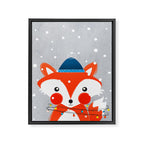 Christmas Fox with fairy lights Framed Canvas Print Gallery Image 8