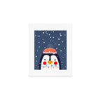 Christmas Penguin with fairy lights no2 Art Print Gallery Image 1