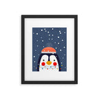 Christmas Penguin with fairy lights no2 Framed Art Print Gallery Image 6
