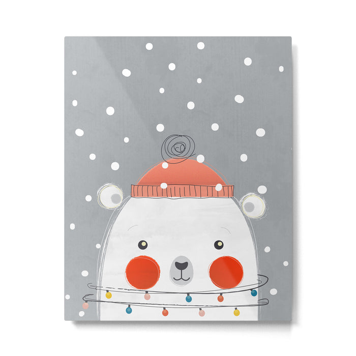 Christmas Polar Bear Metal Print Gallery Image 1