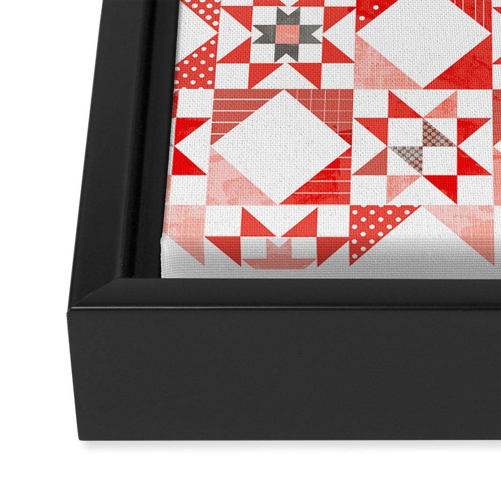 Christmas Quilt - pattern no1 Framed Canvas Print Gallery Image 3