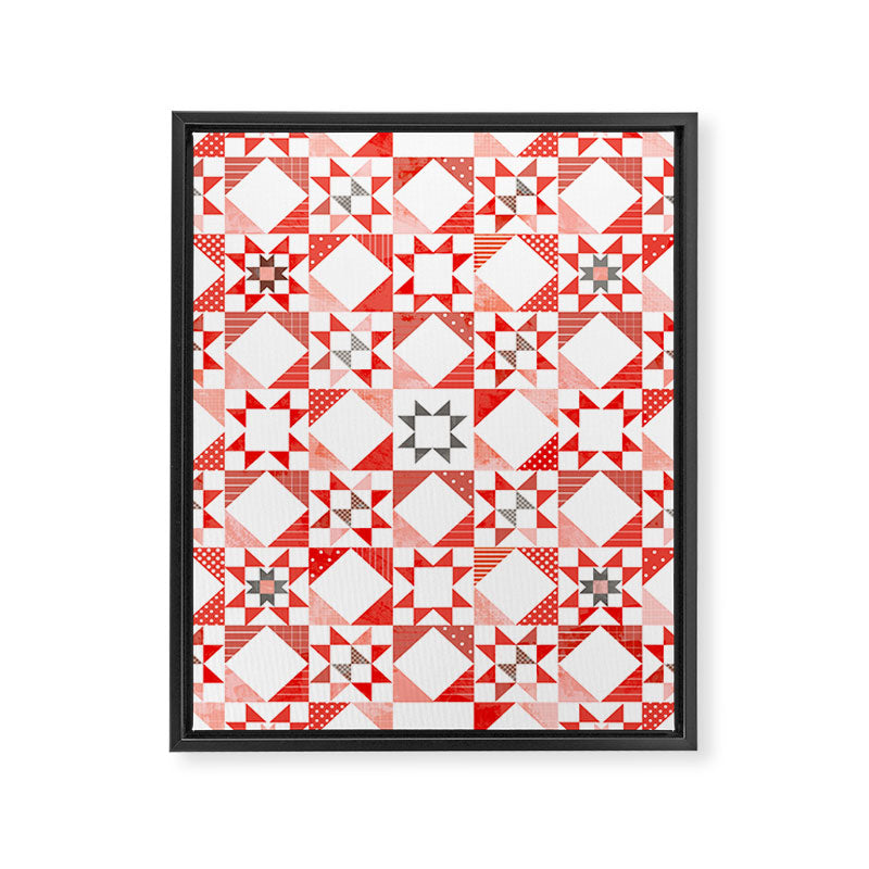 Christmas Quilt - pattern no1 Framed Canvas Print Gallery Image 8