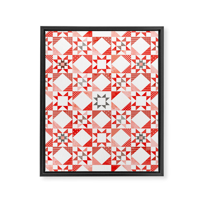 Christmas Quilt - pattern no1 Framed Canvas Print Gallery Image 1