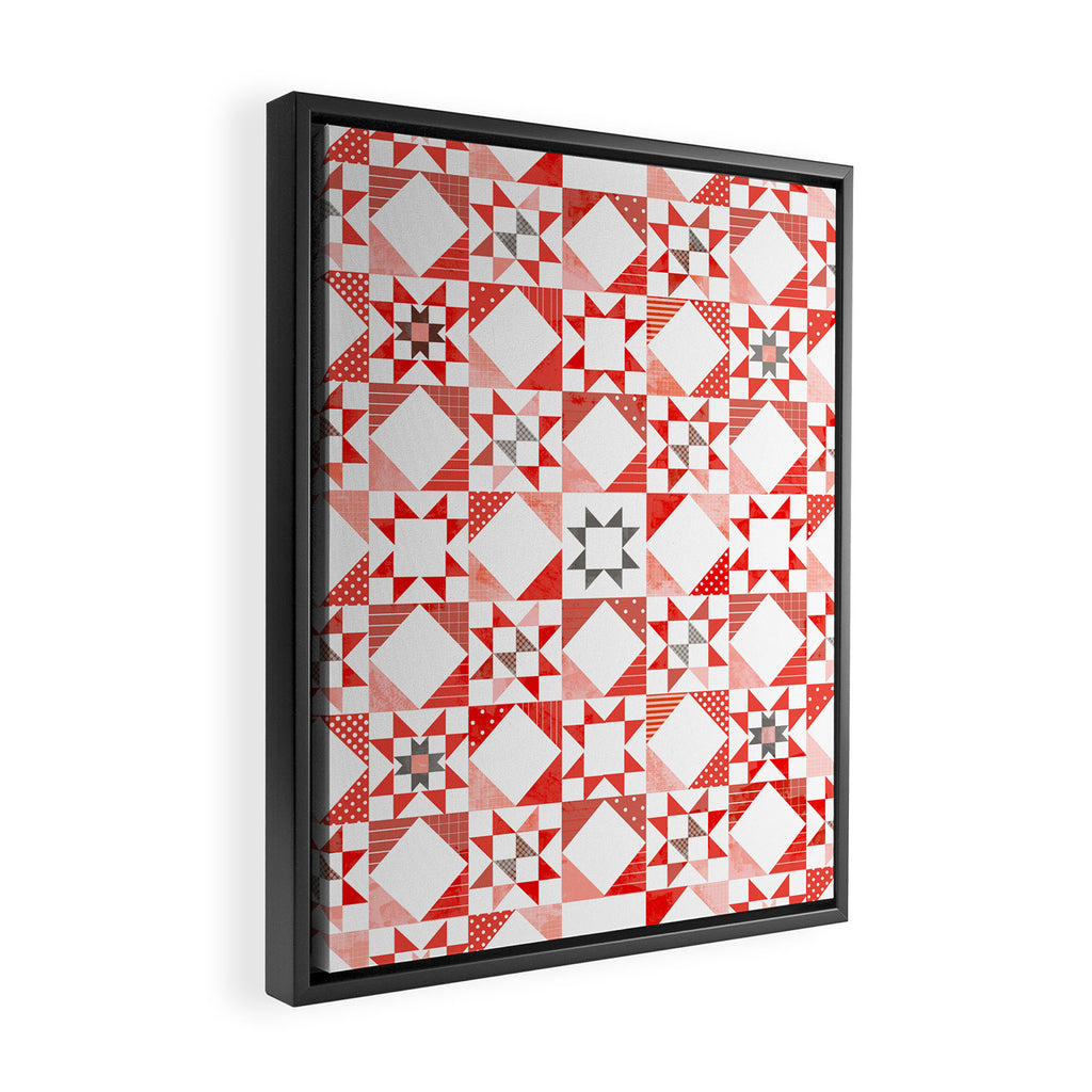 Christmas Quilt - pattern no1 Framed Canvas Print Gallery Image 2