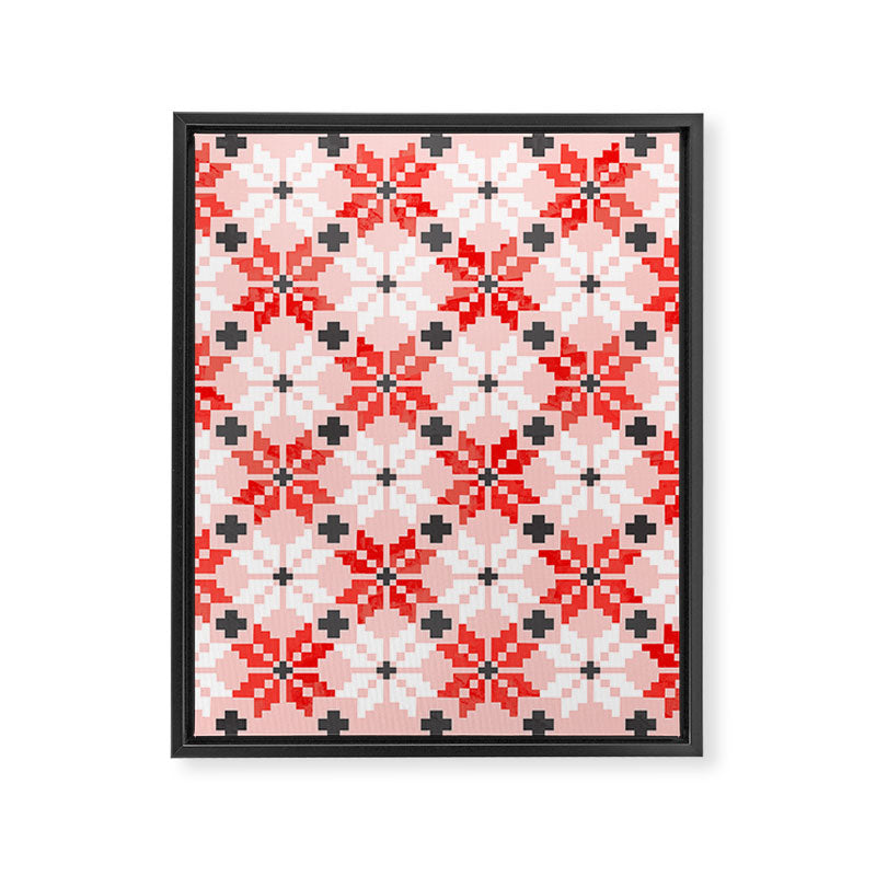 Christmas Quilt - pattern no2 Framed Canvas Print Gallery Image 8