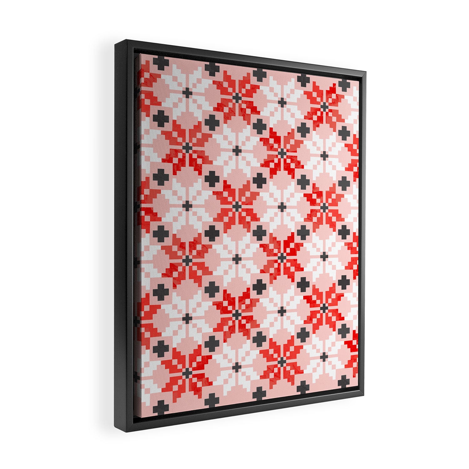 Christmas Quilt - pattern no2 Framed Canvas Print Gallery Image 2