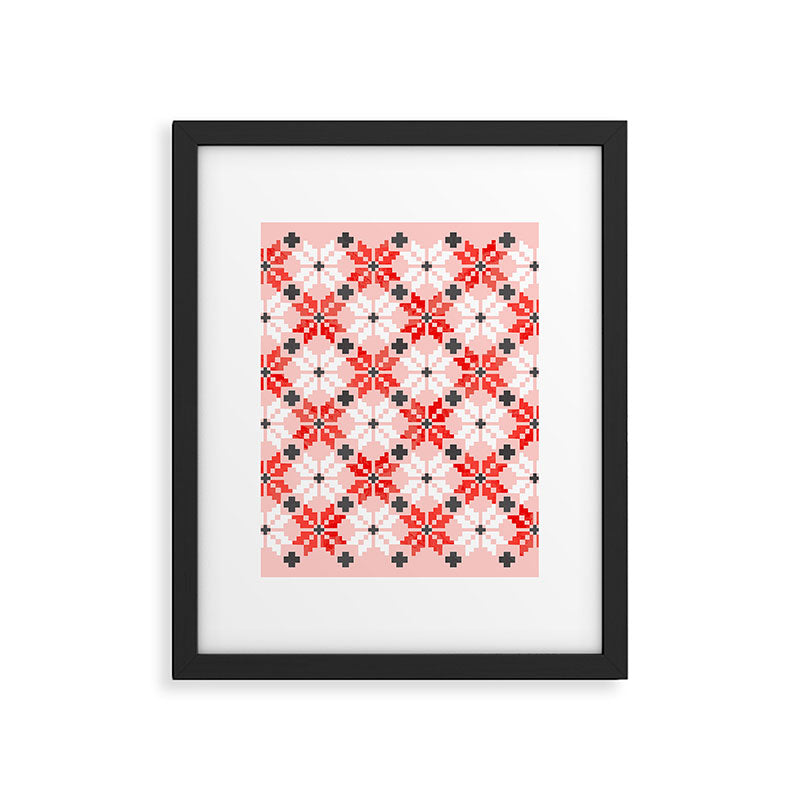 Christmas Quilt - pattern no2 Framed Art Print Gallery Image 6