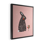 Christmas rabbit - illustration Framed Canvas Print Gallery Image 2