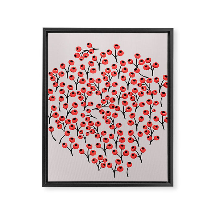 Christmas red fruit - pattern no 4 Framed Canvas Print Gallery Image 1