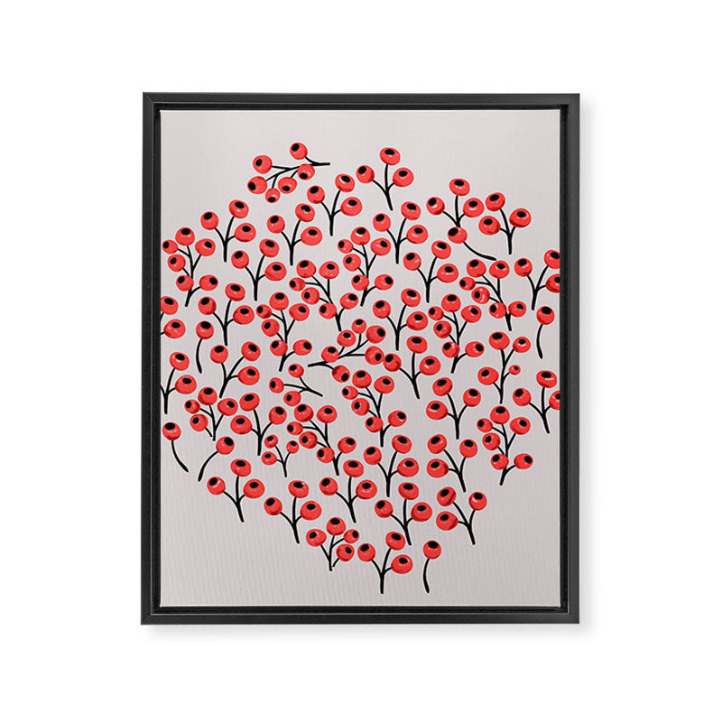 Christmas red fruit - pattern no 4 Framed Canvas Print Gallery Image 8