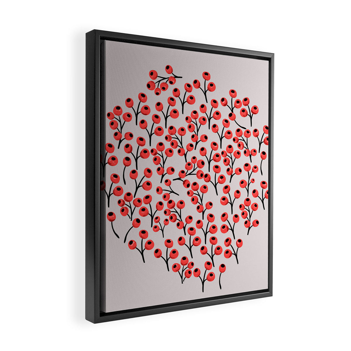 Christmas red fruit - pattern no 4 Framed Canvas Print Gallery Image 2