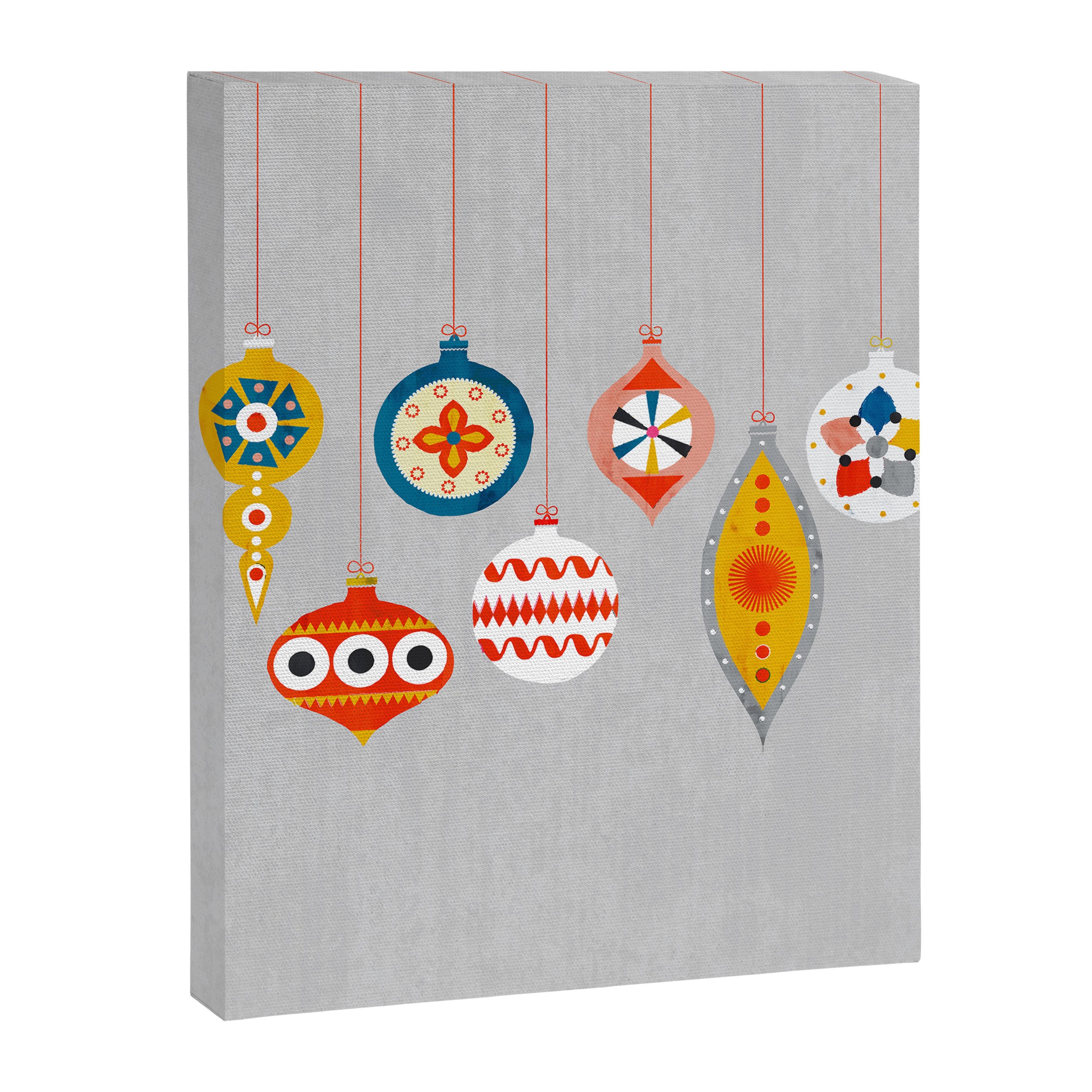 Christmas retro baubles no3 Canvas Print Gallery Image 6