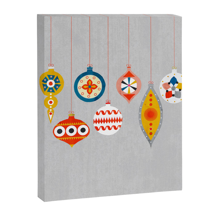 Christmas retro baubles no3 Canvas Print Gallery Image 1