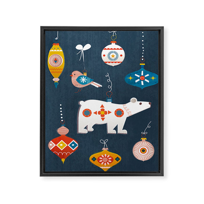 Christmas Retro decorations no2 Framed Canvas Print Gallery Image 1