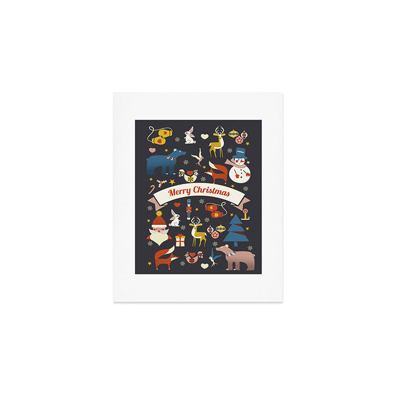 Christmas symbols pattern Art Print Gallery Image 1
