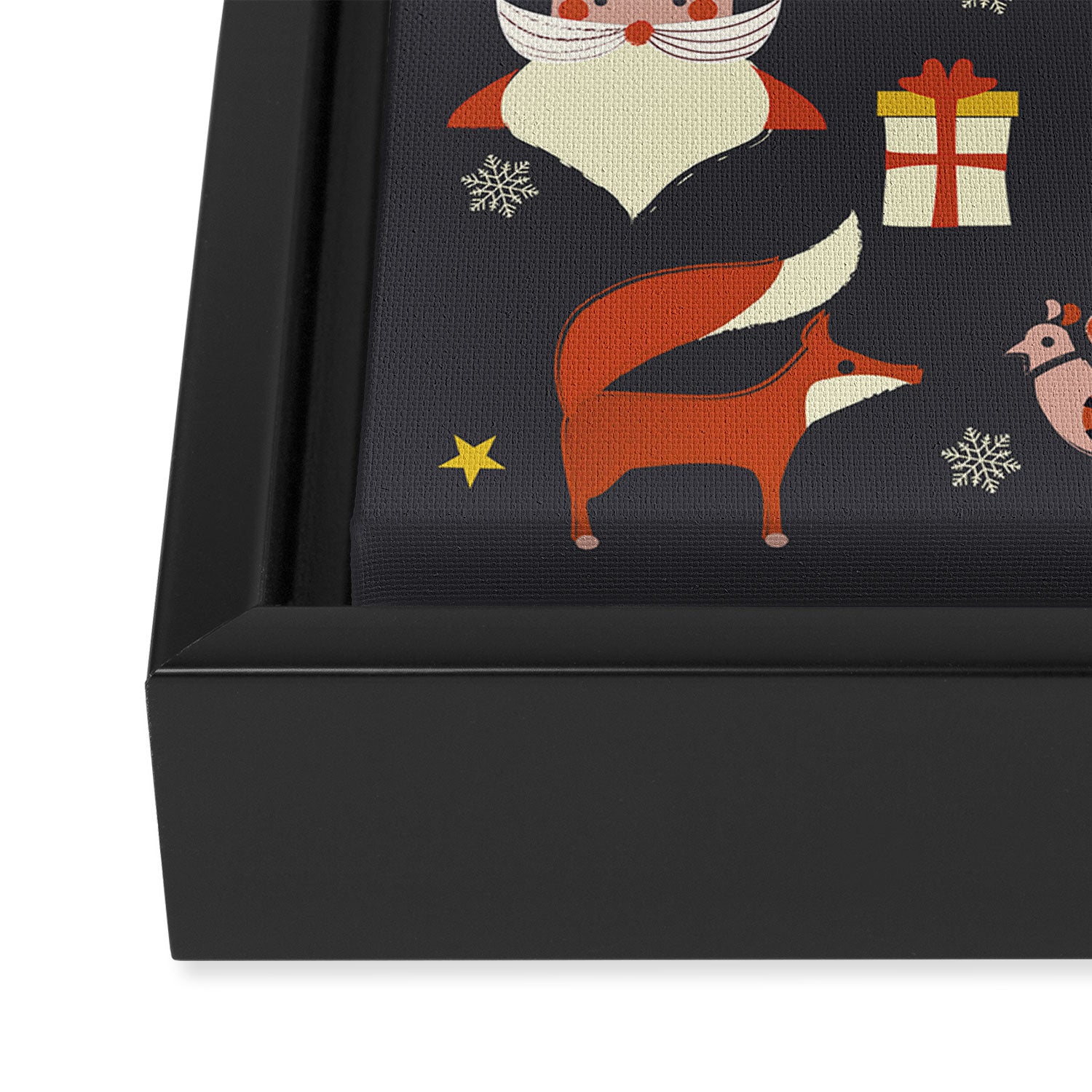 Christmas symbols pattern Framed Canvas Print Gallery Image 3