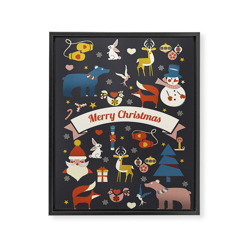 Christmas symbols pattern Framed Canvas Print Gallery Image 8
