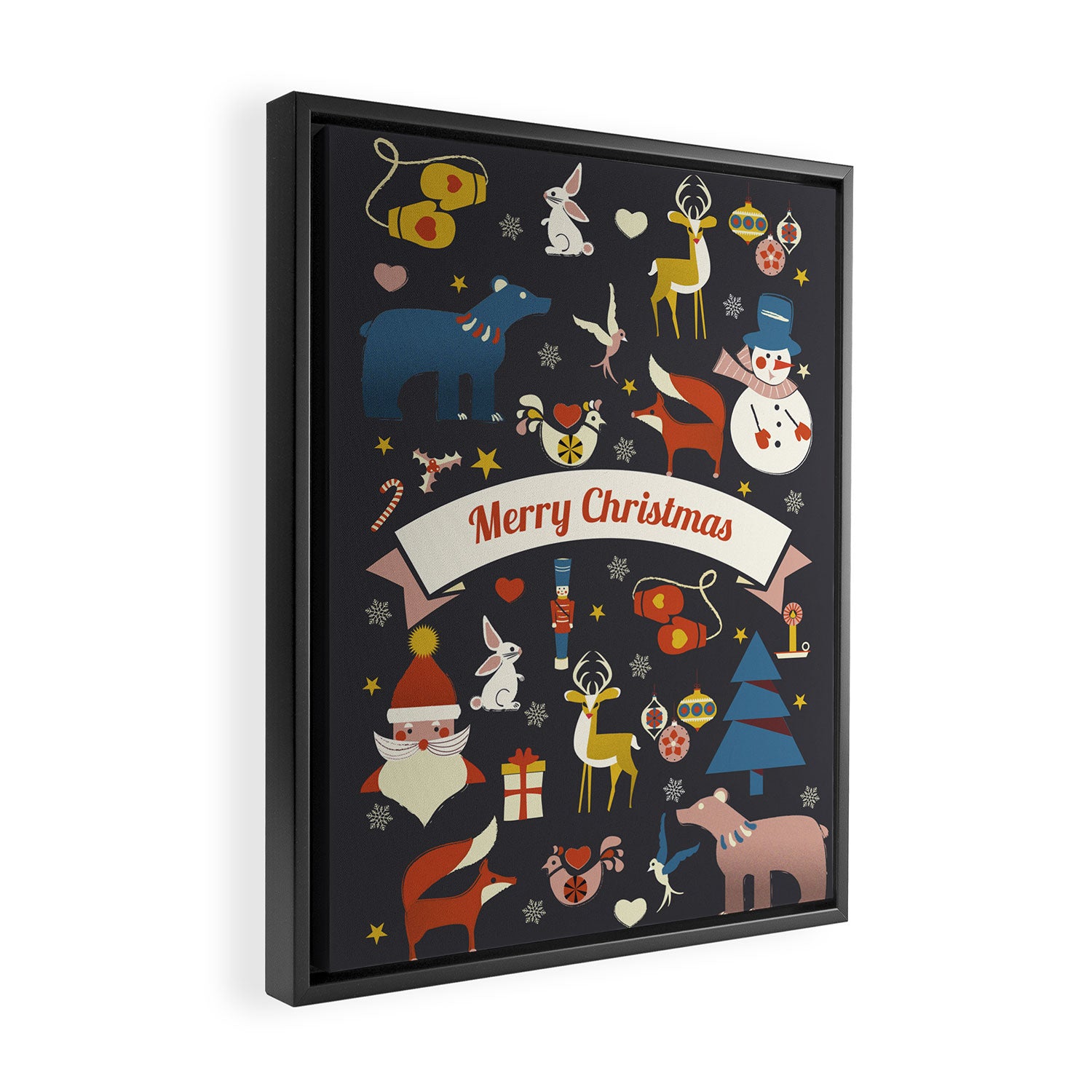 Christmas symbols pattern Framed Canvas Print Gallery Image 2