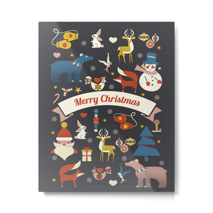 Christmas symbols pattern Metal Print Gallery Image 1