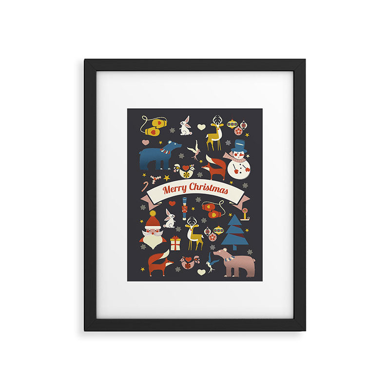 Christmas symbols pattern Framed Art Print Gallery Image 4