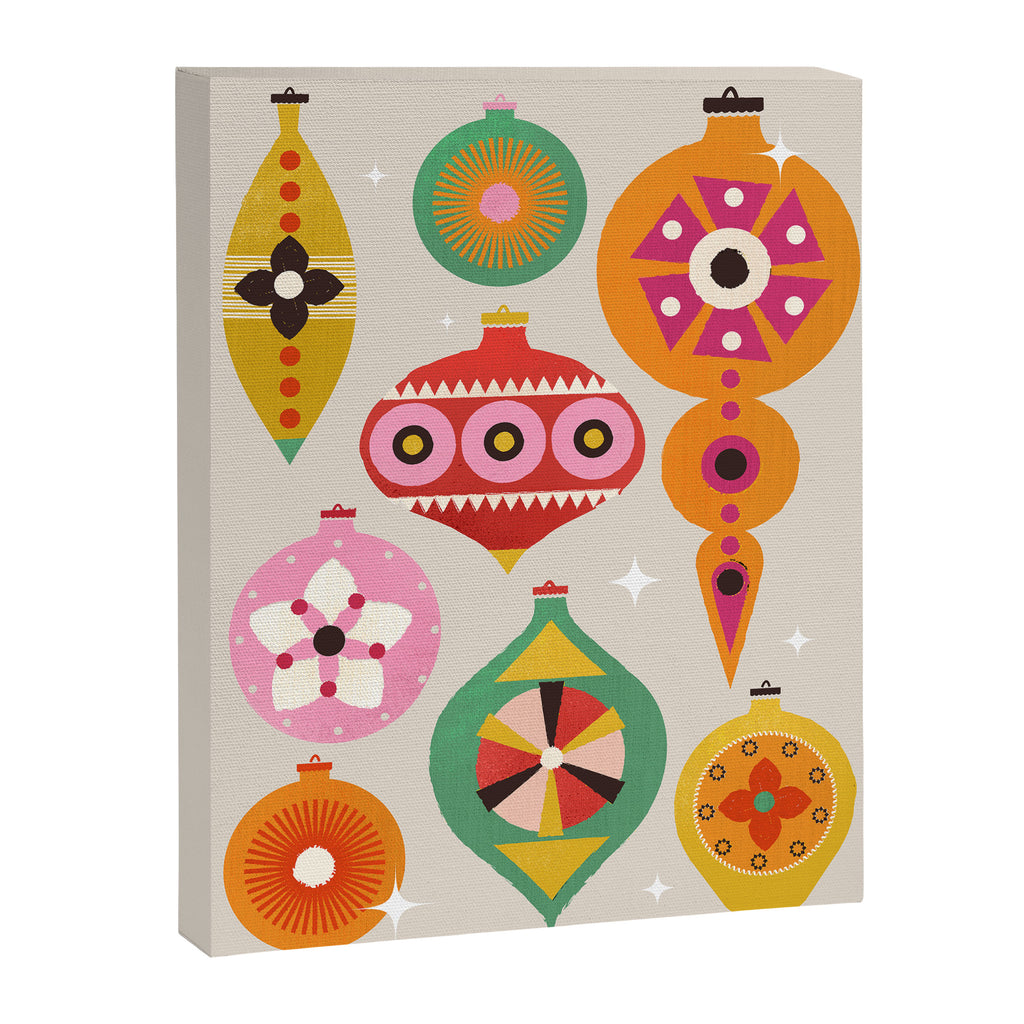 Christmas Tree Retro Ornaments Canvas Print Gallery Image 8