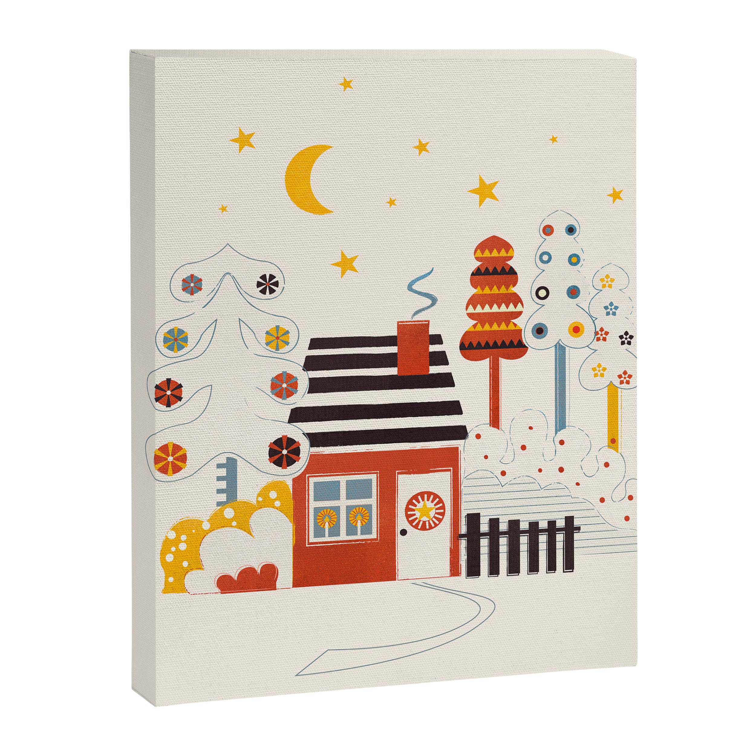 Christmas Winter Hut Illustration Canvas Print Gallery Image 8