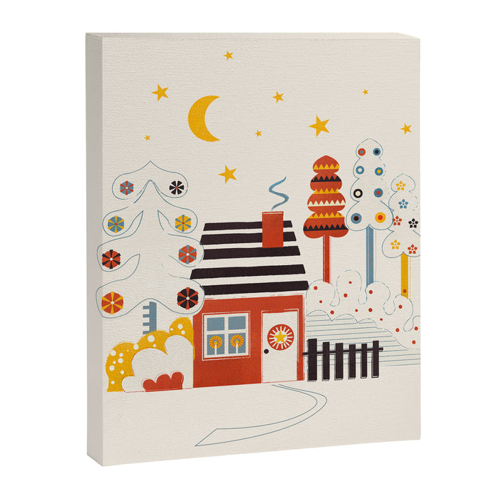 Christmas Winter Hut Illustration Canvas Print Gallery Image 1