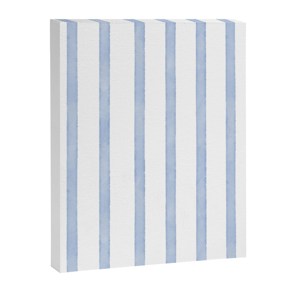 Classic Blue Watercolor Summer Stripes Canvas Print Gallery Image 8