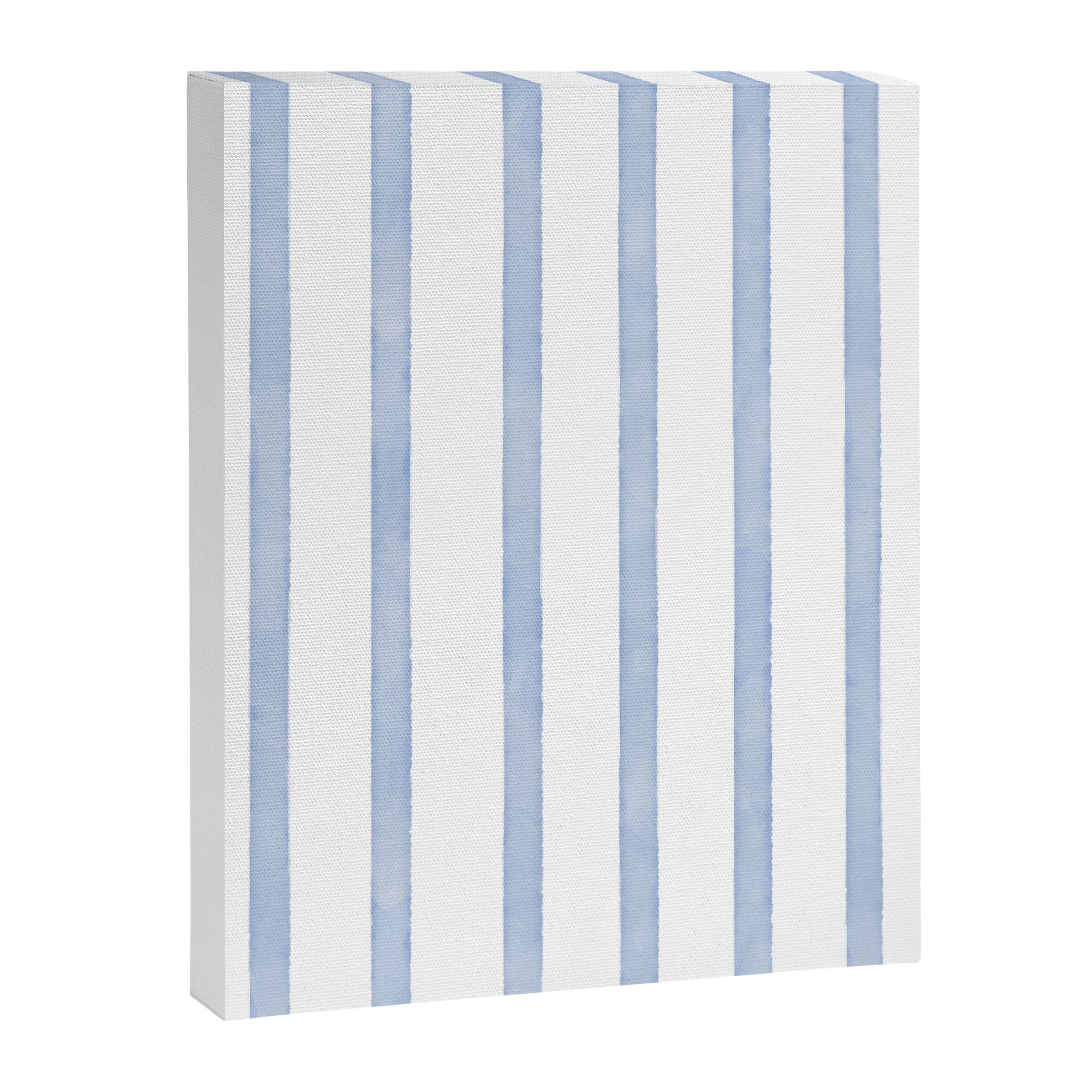 Classic Blue Watercolor Summer Stripes Canvas Print Gallery Image 8
