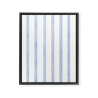 Classic Blue Watercolor Summer Stripes Framed Canvas Print Gallery Image 8