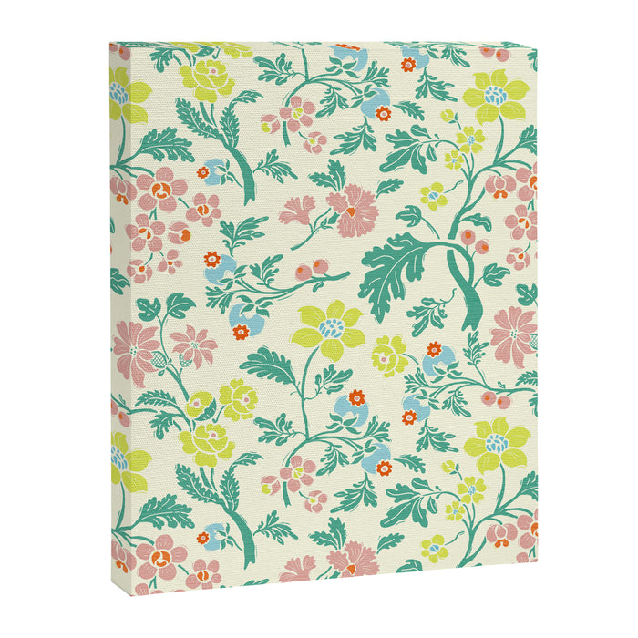 Classic Chinese-Inspired Pastel Floral Pattern Canvas Print Gallery Image 1