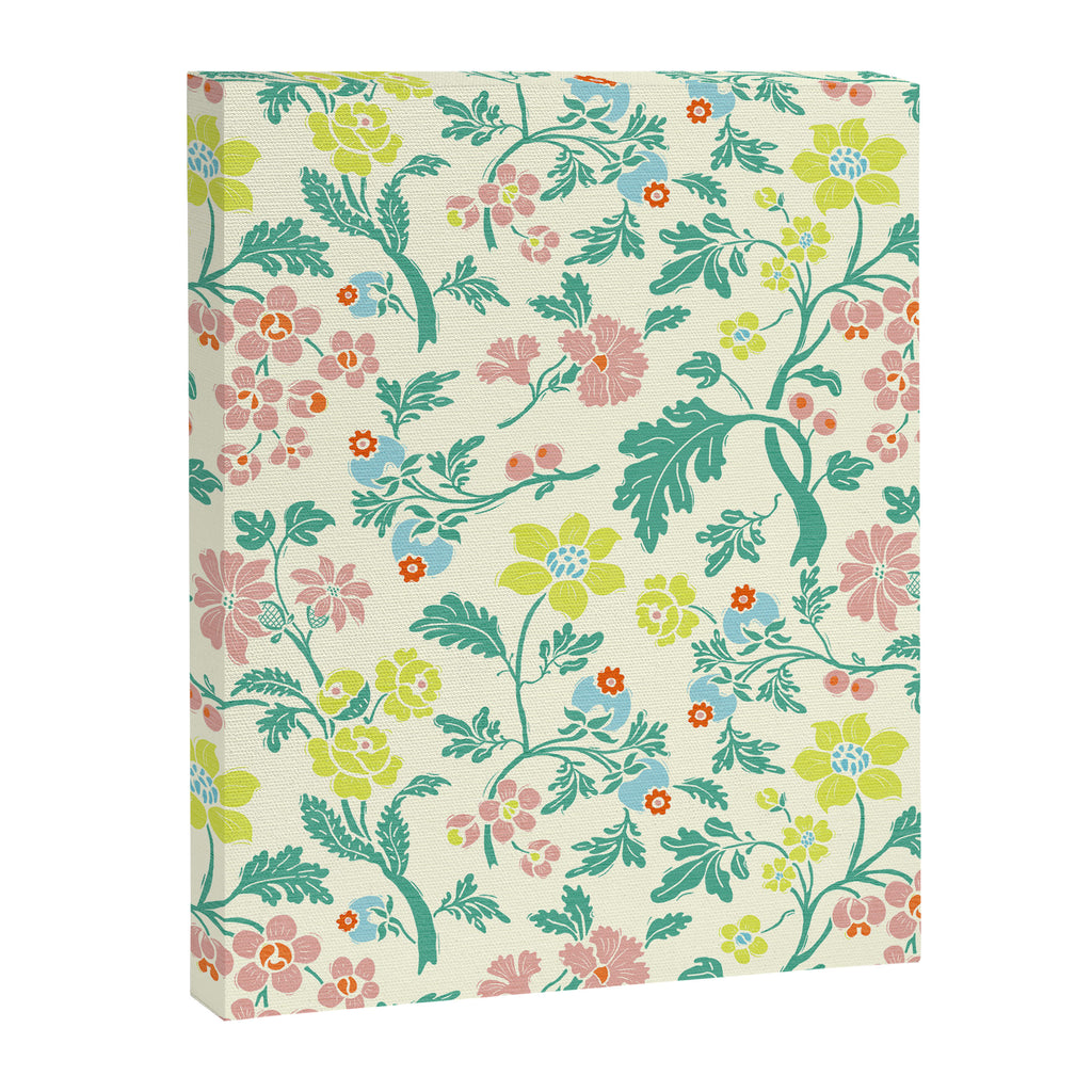 Classic Chinese-Inspired Pastel Floral Pattern Canvas Print Gallery Image 8