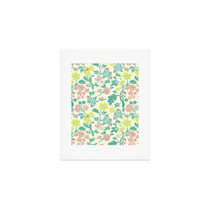 Classic Chinese-Inspired Pastel Floral Pattern Art Print Gallery Image 1