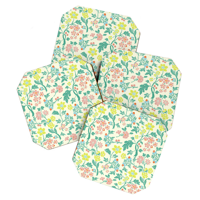 Classic Chinese-Inspired Pastel Floral Pattern Coaster Gallery Image 1