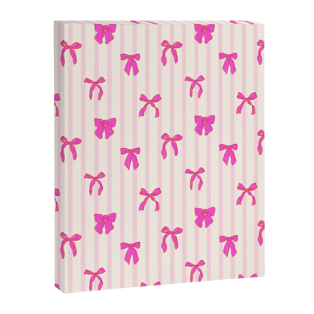 Classic Hot Pink Bows And Stripes Canvas Print Gallery Image 8