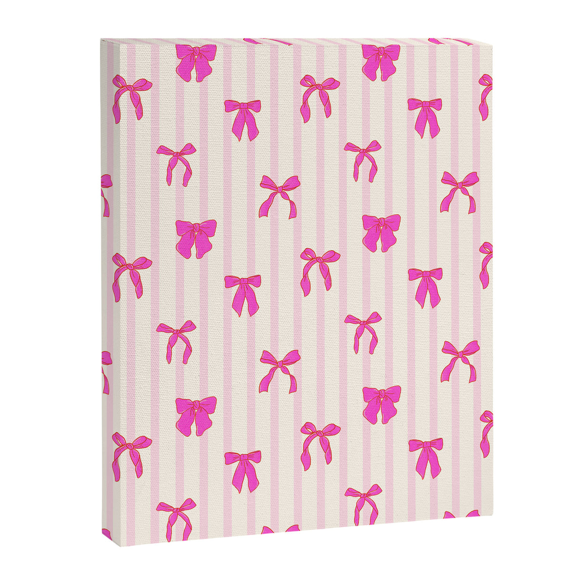 Classic Hot Pink Bows And Stripes Canvas Print Gallery Image 8