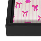 Classic Hot Pink Bows And Stripes Framed Canvas Print Gallery Image 3