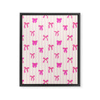 Classic Hot Pink Bows And Stripes Framed Canvas Print Gallery Image 8