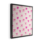 Classic Hot Pink Bows And Stripes Framed Canvas Print Gallery Image 2