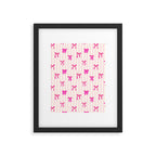 Classic Hot Pink Bows And Stripes Framed Art Print Gallery Image 6