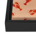 Classic Red Lobsters Pattern On Peach Framed Canvas Print Gallery Image 3