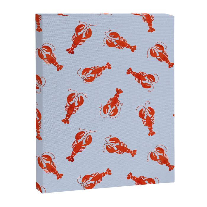 Classic Red Lobsters Pattern On Light Blue Canvas Print Gallery Image 1