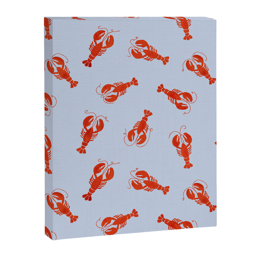Classic Red Lobsters Pattern On Light Blue Canvas Print Gallery Image 8