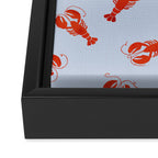 Classic Red Lobsters Pattern On Light Blue Framed Canvas Print Gallery Image 3