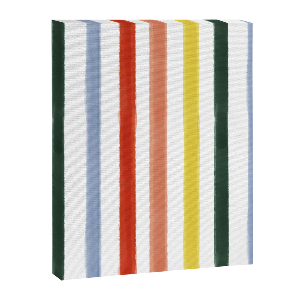 Classic Summer Watercolor Stripes Canvas Print Gallery Image 8