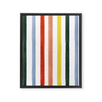 Classic Summer Watercolor Stripes Framed Canvas Print Gallery Image 8