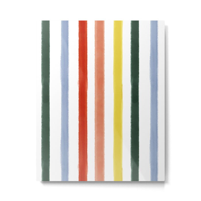 Classic Summer Watercolor Stripes Metal Print Gallery Image 1
